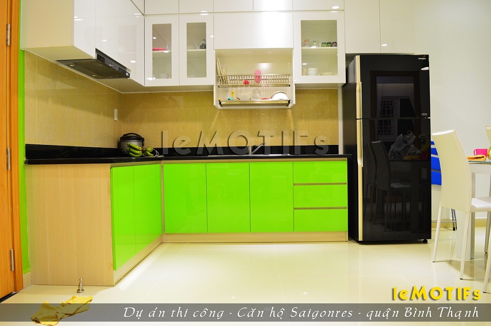 Thi công nội thất phòng bếp căn hộ Saigonres