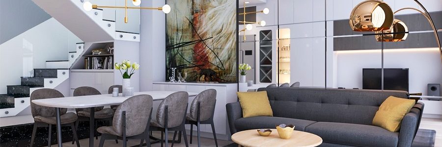 Thiết kế phòng khách bếp liền kề – quận Thủ Đức
